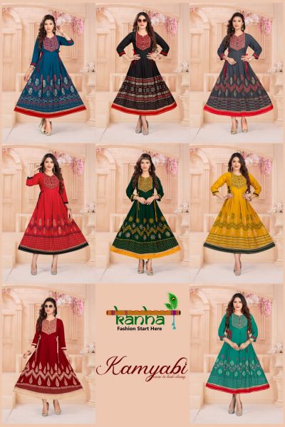 Kanha Kamyabi Designer Fancy Wear Wholesale Anarkali Kurtis
